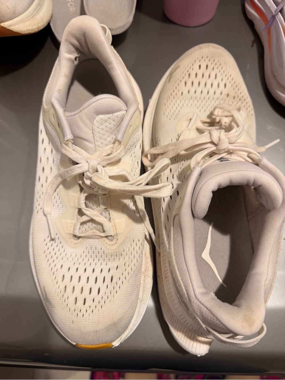Hoka One One Women's Cream / Off-White Athletic Shoes - Picture 3 of 8